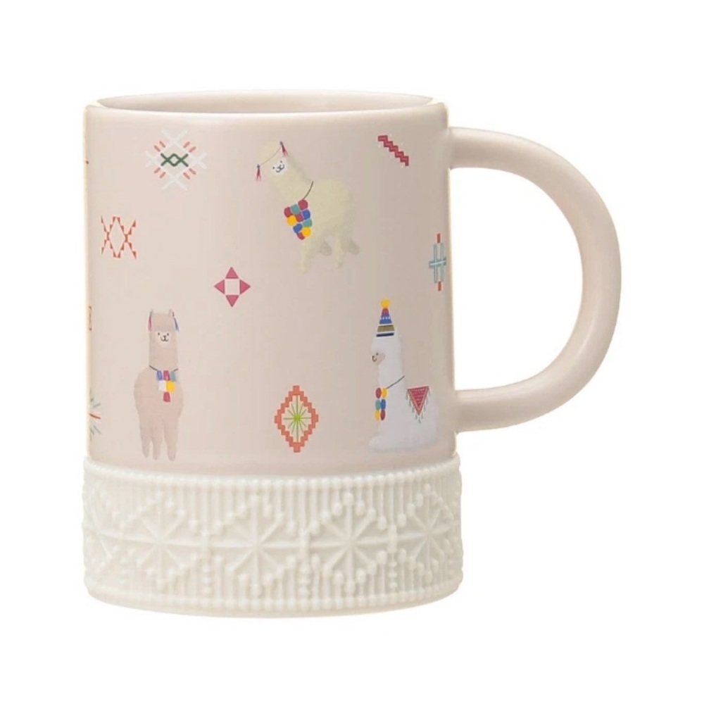 New Starbucks Japan Ceramic Alpaca Llama Coffee Tea Mug Novelty Overseas Aztec